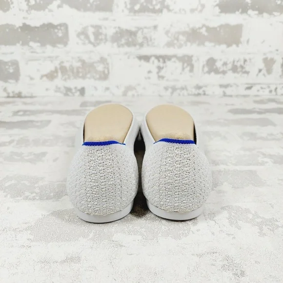 NEW Rothy's The Flat White Knit Pointy Toe Slip On Loafers O187